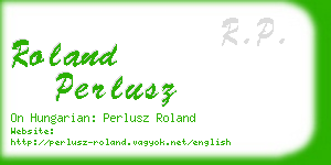 roland perlusz business card